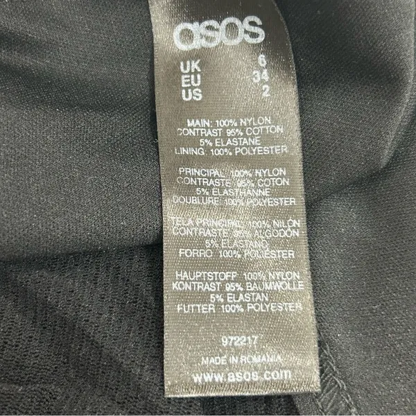 ASOS Black Strapless Embellished Party Dress Size 2 - Image 6