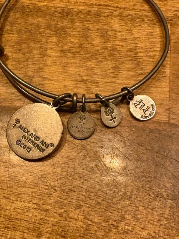 Alex and Ani Bracelet Initial "K" Rafaelian Expandable Wire Bangle - Image 3