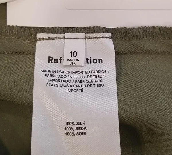 💕REFORMATION💕 Casette Silk Dress ~ Artichoke Green 10 NWT - Image 16