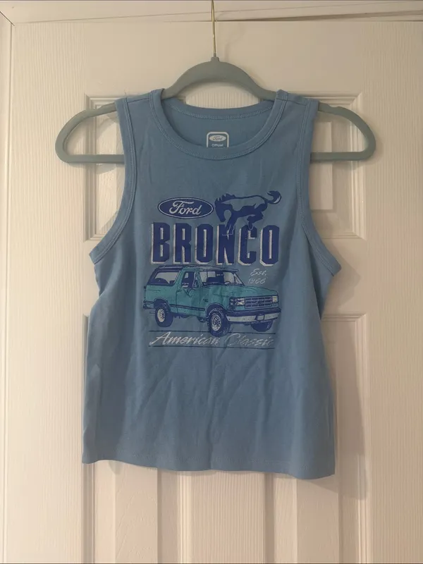 Ford Light Blue Tank with Navy Bronco Graphic - Image 5