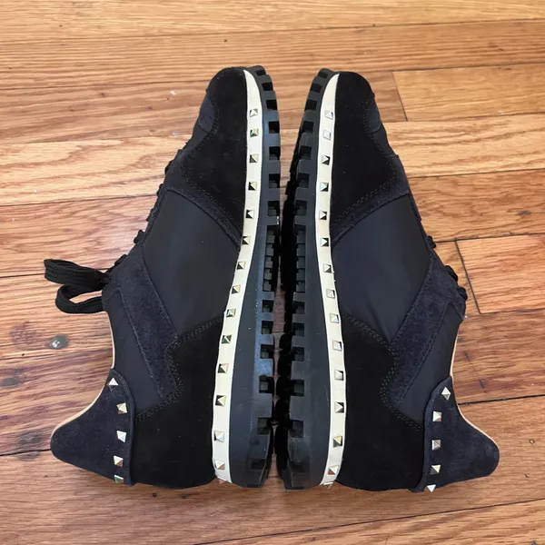 Valentino Garavani Black Rockstud Runner Running Shoes Sneakers Size 37 - Image 3