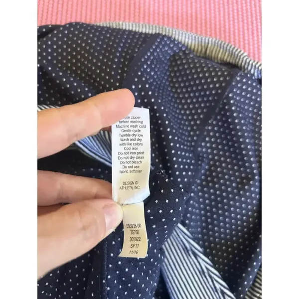 Athleta‎ Heavenly Heights Blue White Striped Hooded Pullover Sweatshirt XS - Image 4
