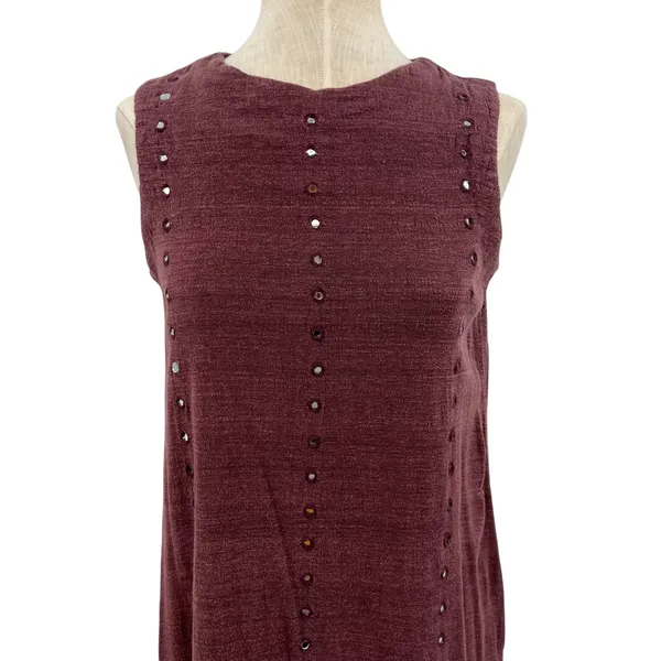 Anita Dongre Grassroots Dress Tank‎ Mirror Detail Cotton Purple Size 12 - Image 3