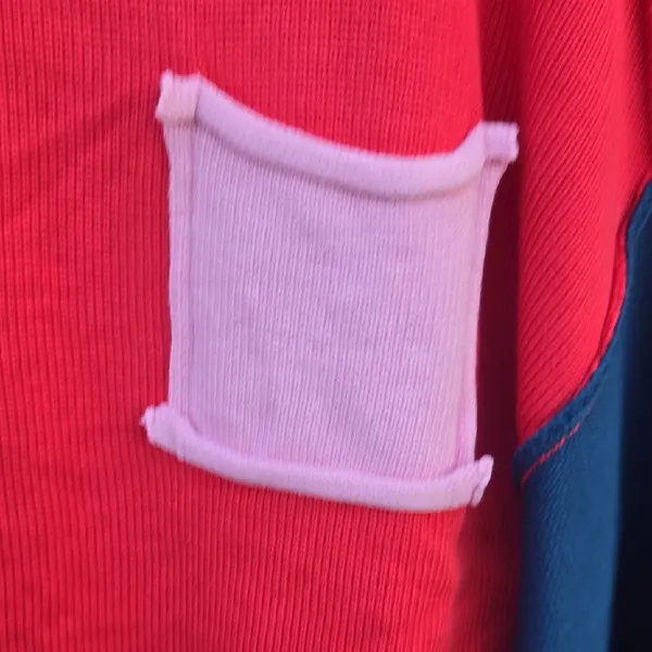 POL Red and Pink Colorblock Sweater - Image 5
