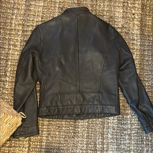 Ritz USA Vintage Brown Leather Moto Jacket Size Medium - Image 15