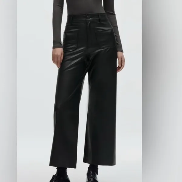 Zara The Marine Straight Faux Leather Pants US Size O - Image 3