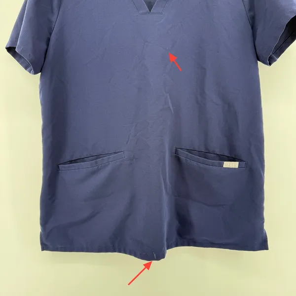 Figs Casma Three-Pocket Scrub Top Navy Blue Women M FW1100 V-Neck Short Sleeve‎ - Image 2