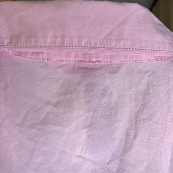 SKIMS Sleep Shirt Women's M/M Pink Cotton Button‎ Down Long Sleeve Pajama Top - Image 10