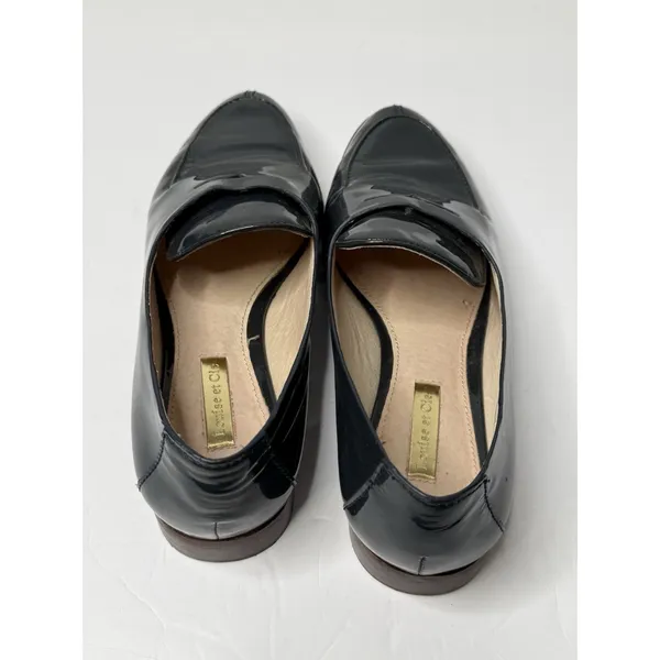 Louise et Cie Patent Leather Loafers Size 7M Blue Preppy Nerdy Glossy Slip On - Image 5