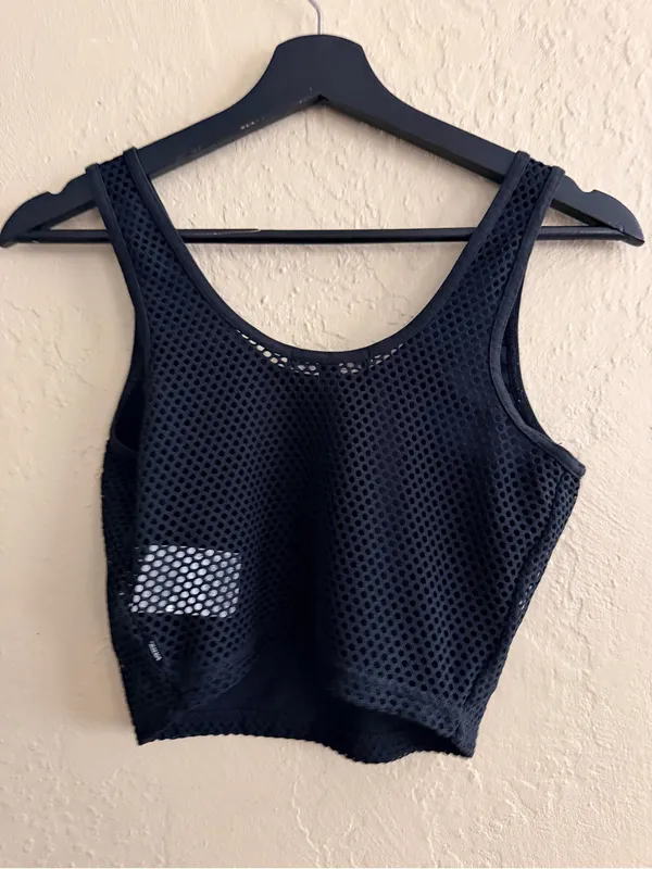 Vans Black Mesh Cropped Tank Top - Image 2
