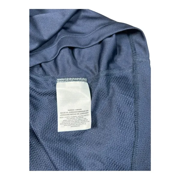 NIKE Shirt Womens XS Navy Blue Gold Dri Fit Round Neck Performance Short Sleeve - Image 4