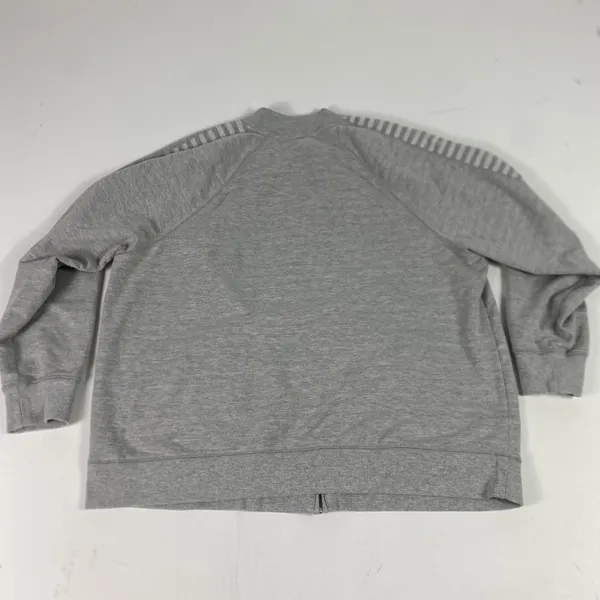 Lauren Ralph Lauren Jacket Womens‎ 2X Gray Full Zip Knit Striped Sleeve Logo - Image 9