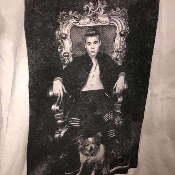 Bay Island Justin Bieber Throne And Dog Tiedye T-shirt White Size Large - Image 2