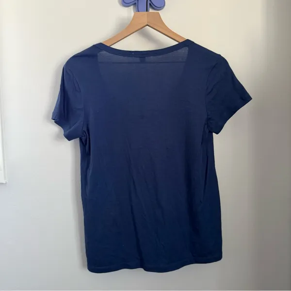 James Perse 1‎ Small Scoop Neck Short Sleeve Pocket Tee Royal Blue Relaxed - Image 3