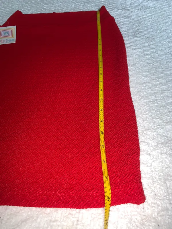 LuLaRoe Cassie Red Pencil Skirt Size Small NWT - Image 2