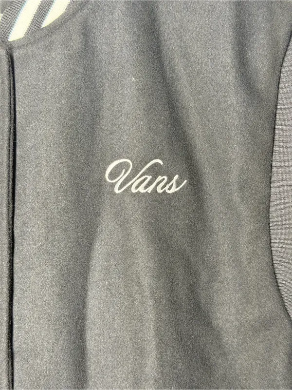 NEW Vans Piper Stadium Vest Black Wool Blend Varsity Bomber‎ Preppy Streetwear - Image 6