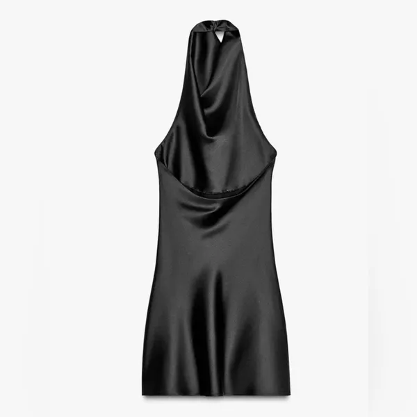 Zara Black Backless Dress - Image 2