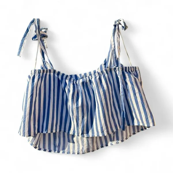 Old Navy Blue White Striped Two Piece Skirt Set XL NWT Cotton Poplin Summer - Image 4