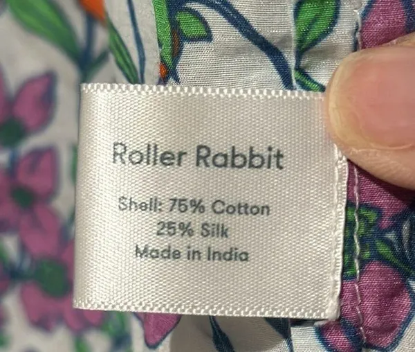 Roller Rabbit Blomst Lulu Pajama Top Only Size L Multi Color Cotton Silk Blend - Image 6