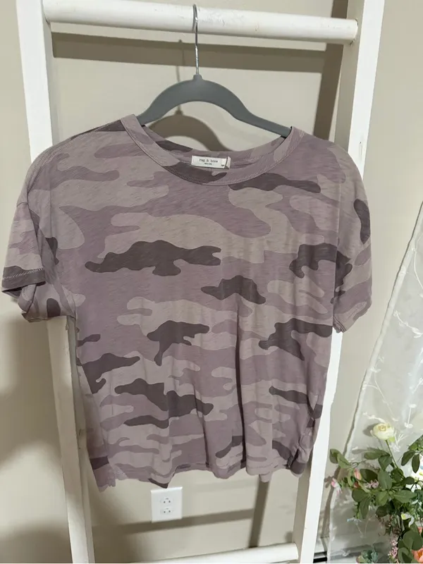 rag & bone Purple Camo Short Sleeve Tee - Image 2