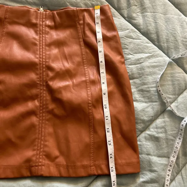 Altar'd State Tan leatherette skirt - Image 4