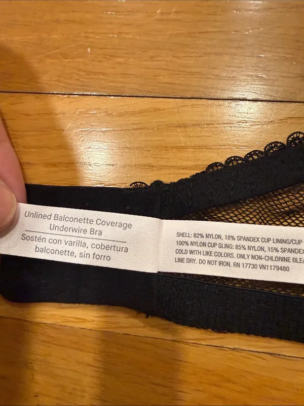 Auden black lace unlined balconette coverage underwire bra size 34D. - Image 8