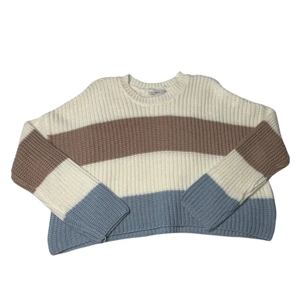 Sincerely Jules Neutral Striped Sweater Bundle M Coastal Grandma Cozy Knit Oversized - Image 11