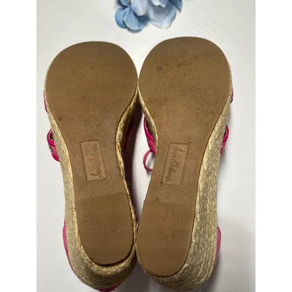 Sam Edelman Elsie Daphne Hot Pink Espadrille Wedge Sandals‎ Grommet Lace Up 5 - Image 7