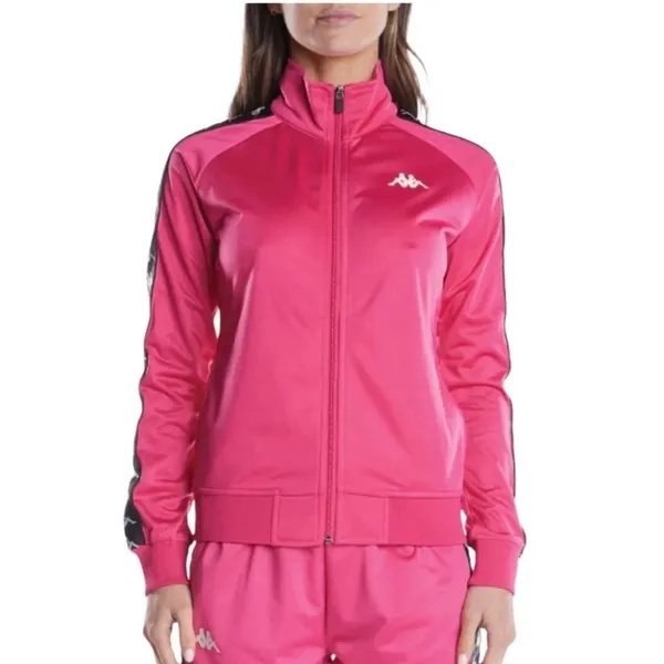 Kappa 222 Banda Anniston Track Jacket Women Medium Pink Good Logo Tape Zip Up - Image 2