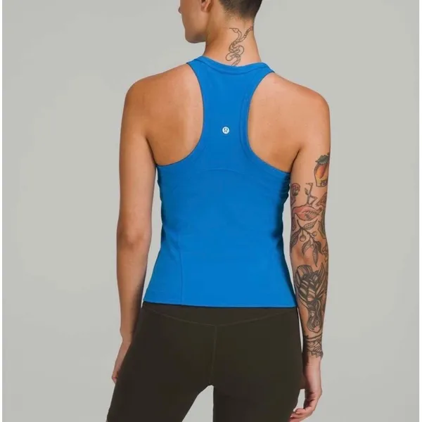 Lululemon Align Waist Length Racerback Tank Nulu Poolside Blue Size 2 - Image 2