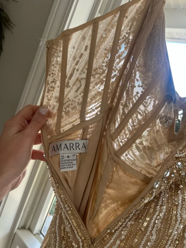 Amarra Prom Dress Gold Size 4 - Image 7