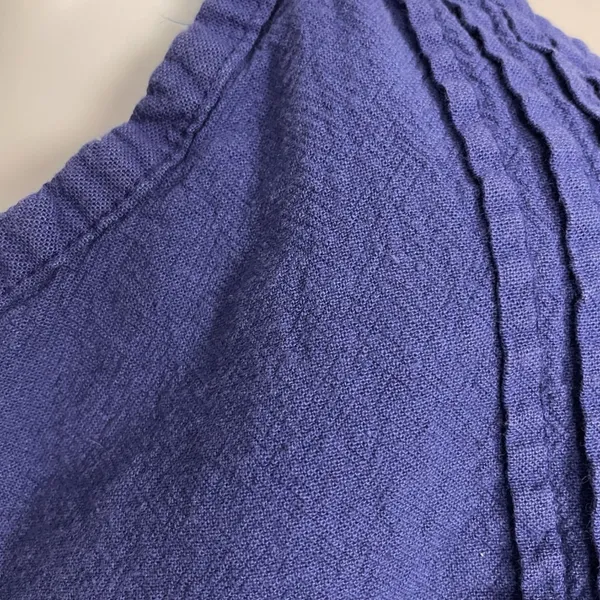 Manta Tank Top Pin Tuck‎ Button-Up Size Medium Women Indigo Blue Sleeveless Boho - Image 5