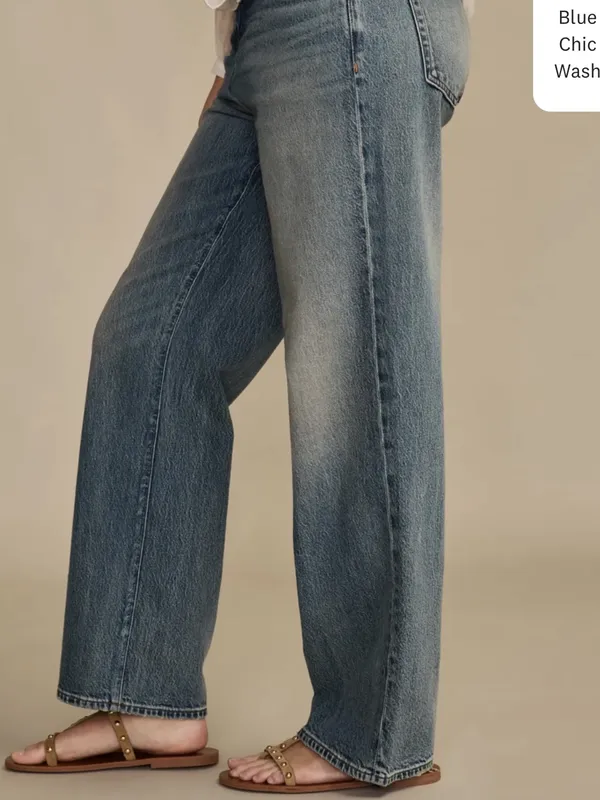 Lucky Brand Baggy Mid Rise Curvy Wide Leg 28L NEW - Image 2