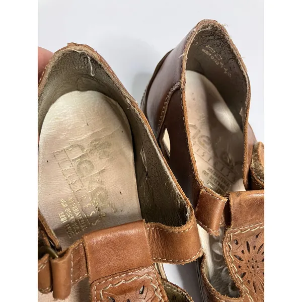Rieker Antistress Mary Jane Sandals Womens 39 Brown Leather Perforated Good Flat - Image 6