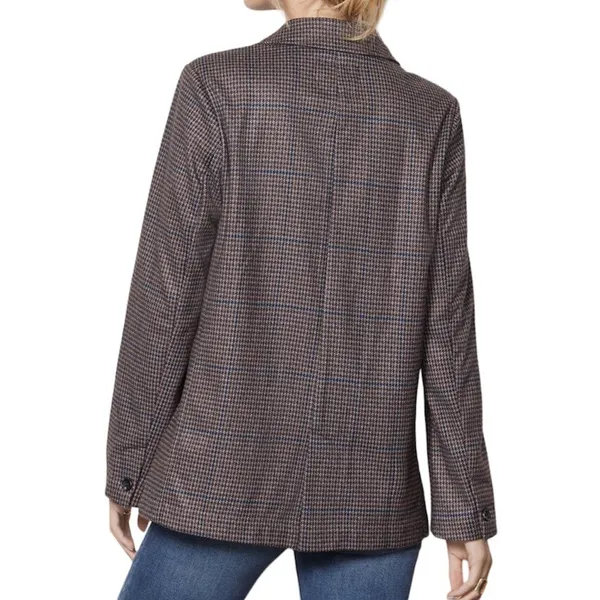 Sanctuary Daily Oxford Blazer Jacket  Medium Single Button Plaid Preppy Workday - Image 7