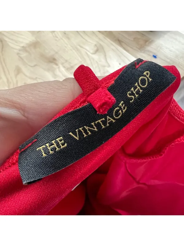 the Vintage Shop Red Plunge Cutout Bodycon Mini Dress Size Small Baddie Clubwear - Image 9