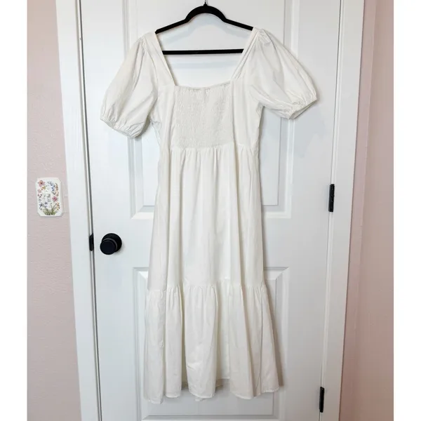 Astr The Label Womens White Milkmaid Maxi Dress Size M Coquette Cottagecore Soft - Image 3