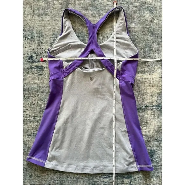 Lululemon Run: Fast Track Athletic Tank Top Cool Breeze / Power Purple Size 4 - Image 4