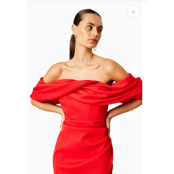 Elliatt March Off-Shoulder Ivory Midi Dress Size‎ Small $265 - Image 5