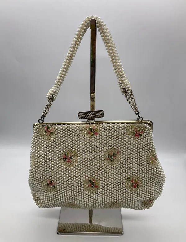 VINTAGE CORDÉ BEADS HANDBAG White - Image 2