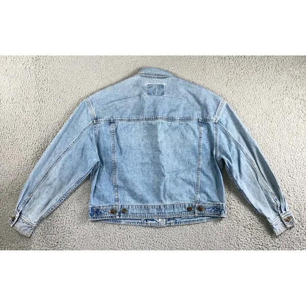 Liz Authentic Denim Jacket Women L Vintage‎ 90s Trucker Indie Grunge Utility - Image 3