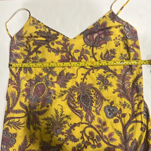 J. Crew Collection Yellow Poplin Floral Maxi Dress Size Small - Image 8