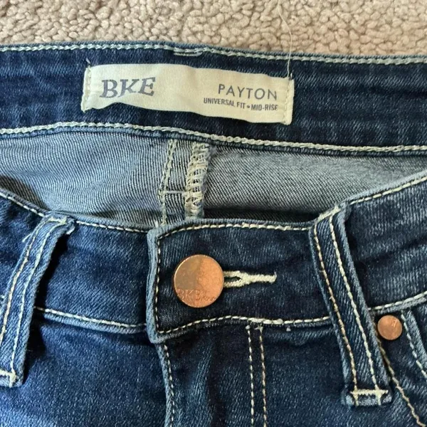 BKE‎ Payton Women's Sz 24 Mid Rise Distressed Skinny Jeans Dark Wash - Image 6