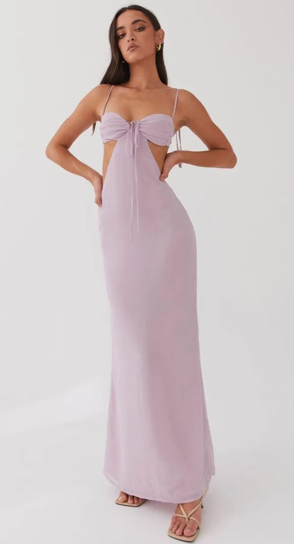 Peppermayo Lavender Maxi Tyra Ruched Dress - Image 2
