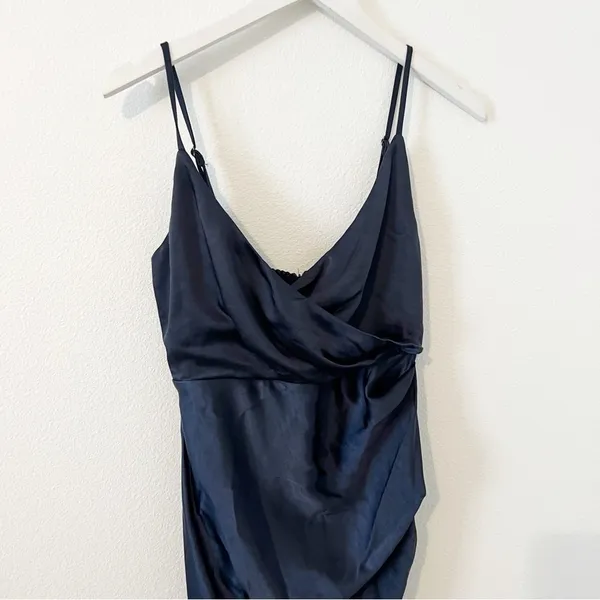 NWTBilly J Elsa Midi Dress Navy Satin Bridesmaids Formal Size AU 10 / US 6 - Image 5