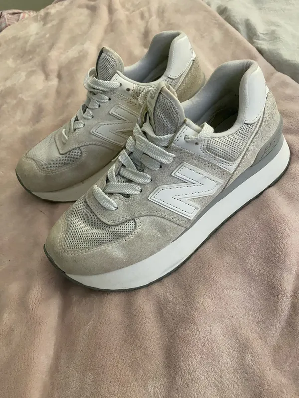 New Balance 574 Platform Shoes Size Women (9) Mens (7.5) - Image 2