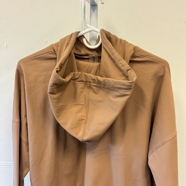 AS Revival Tan Brown Cropped Hoodie Sweatshirt Thumbholes Small Athleisure - Image 5