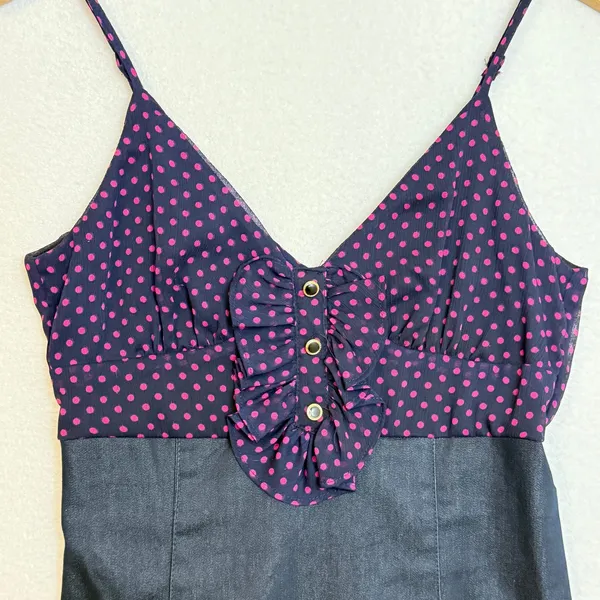 Velvet Heart Dress Sz M Ruffle‎ Button Babydoll Empire Waist Retro - Image 3