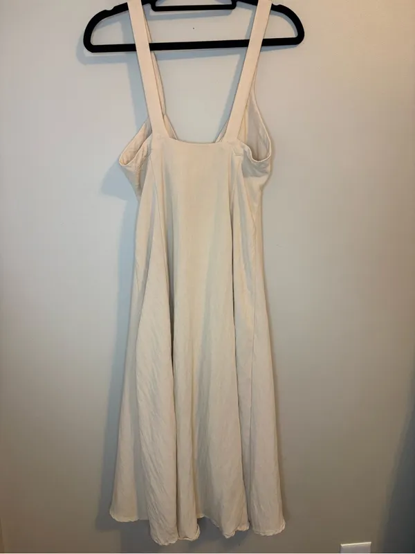 ASTR The Label Linen Blend Tie Front Button Midi Dress Small - Image 5