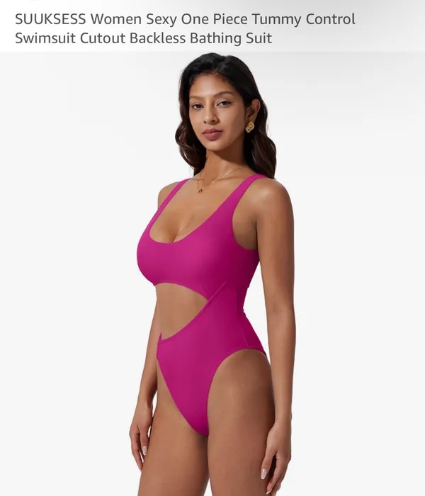 Amazon one piece bathing suit Pink - Image 4